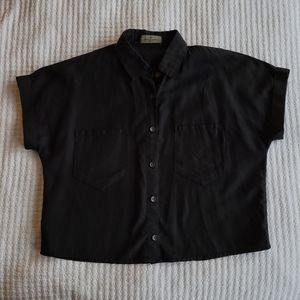Thread and Supply back crop button up, size small